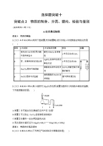 2026届高三化学二轮复习试题选择题突破10突破点2物质的制备、分离、提纯、检验与鉴别（Word版附解析）