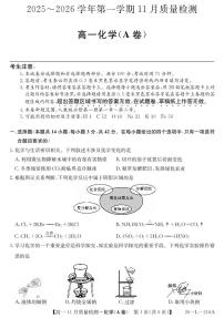 安徽省县中联盟2025-2026学年第一学期高一期中考试化学试卷（A卷）（含答案）