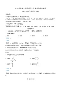 浙江省温州市十校2025-2026学年高一上学期11月期中化学试题（Word版附解析）