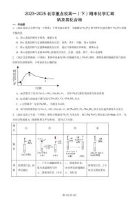2023-2025北京重点校高一（下）期末化学汇编：钠及其化合物