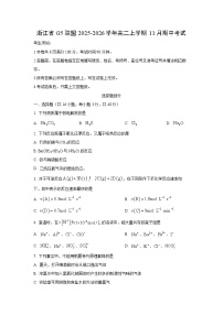 浙江省G5联盟2025-2026学年高二上学期11月期中考试化学试卷（学生版）
