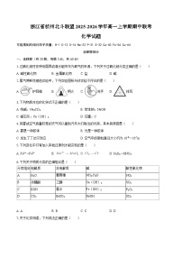浙江省杭州北斗联盟2025-2026学年高一上学期期中联考化学试题（含答案）