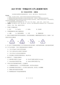 浙江省温州环大罗山联盟2025-2026学年高一上学期11月期中考试化学试卷