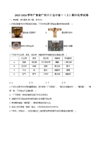 2025-2026学年广东省广州六十五中高一（上）期中化学试卷（有答案和解析）