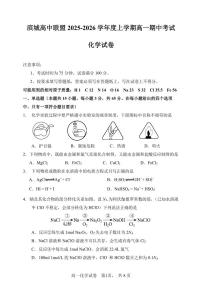 辽宁省大连市滨城高中联盟2025-2026学年上学期高一化学期中考试试卷（含答案及解析）