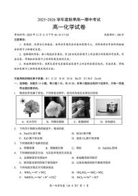 湖北省黄石市2025-2026学年高一上学期期中考试化学试卷（PDF版附解析）