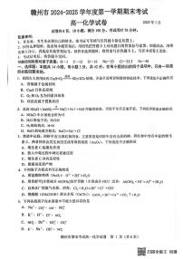 江西省赣州市2024-2025学年高一上学期1月期末考试  化学  PDF版含答案