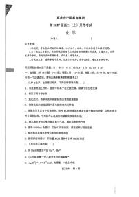 重庆市巴蜀中学校2025-2026学年高二上学期10月月考化学试题（含答案）