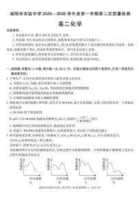 陕西省咸阳市实验中学2025-2026学年高二上学期第二次质量检测化学试卷含答案