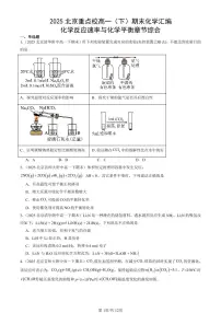 2025北京重点校高一(下)期末化学汇编:化学反应速率与化学平衡章节综合