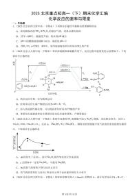 2025北京重点校高一(下)期末化学汇编:化学反应的速率与限度