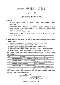 陕西省榆林市2025-2026学年高三上学期12月考试化学试卷