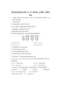 河北省沧州市运东六校2025-2026学年高二上学期11月期中考试化学试卷（学生版）