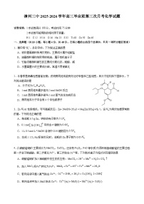 福建省漳州市第三中学2025-2026学年高三上学期12月月考化学试卷（Word版含答案）
