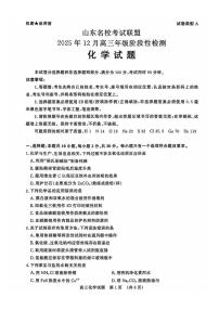 山东名校考试联盟2025-2026学年第一学期12月高三年级阶段性检测化学试卷（含答案）