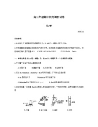 江苏省苏州市2026届高三上学期期中阳光调研化学试题（Word版附答案）