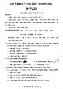 四川省达州市普通高中2026届高三上学期高考一诊化学试题（含答案）