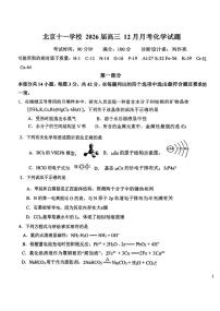 北京市十一学校2025-2026学年高三上学期12月月考 化学试题