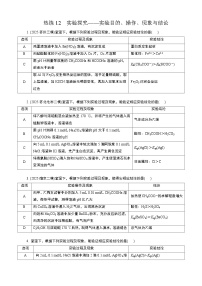 微专题3　热练12　实验探究——实验目的、操作、现象与结论  (学生版+教师版）2026届高考化学二轮复习