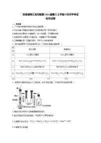 安徽省皖江名校联盟2026届高三上学期9月开学考试 化学试卷（含答案）