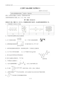 2025年北京人大附中高三（上）统练五化学（教师版）试卷