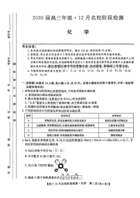 安徽省耀正优2026届高三上学期12月名校阶段检测化学试题
