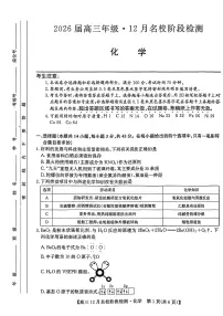 化学-安徽省耀正优+2026届高三年级上学期12月名校阶段检测试题及答案