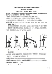 上海市长宁区延安中学2024-2025学年高一上学期1月期末化学试题