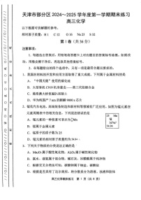 天津市部分区2024-2025学年高三上学期期末练习化学试卷