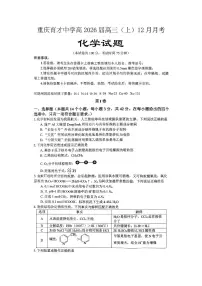 重庆育才中学高2025-2026学年高三上学期12月月考化学试题及答案