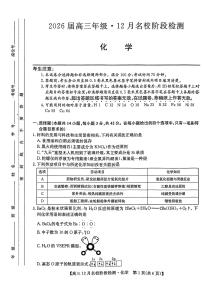 安徽省耀正优2026届高三上学期12月名校阶段检测化学试卷（PDF版附解析）