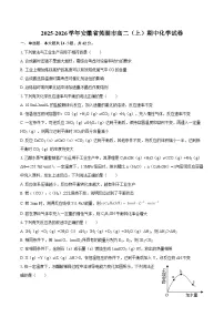 2025-2026学年安徽省芜湖市高二（上）期中化学试卷-自定义类型