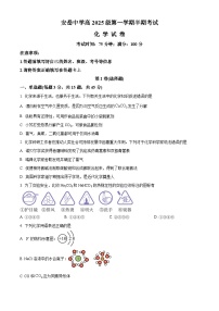 四川省资阳市安岳中学2025-2026学年高一上学期期中考试化学试题（Word版附解析）