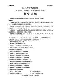 山东省名校考试联盟2026届高三上学期12月阶段性检测 化学试卷（PDF图片版）