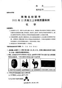 湘豫名校联考2025-2026学年高三上学期12月月考试题化学试卷（PDF版附解析）