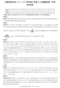 河南新未来2026届高三上学期12月质检化学答案