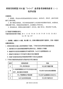 西南名校联盟2026届“3+3+3”高考备考诊断性联考（一）化学试卷