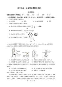 江苏省苏州九校2026届高三上学期12月一轮复习学情联合调研试题 化学 PDF版含答案