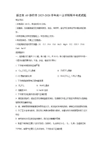 2025-2026学年浙江省A9协作体高一上学期期中考试化学试卷（学生版）