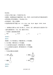 浙江省丽水市2025_2026学年高一化学上学期11月期中试题含解析