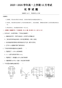 河北省保定市唐县第一中学2025-2026学年高一上学期12月期中考试化学试题（含答案）带答案解析
