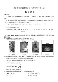 重庆市巴蜀中学2026届高三上学期高考适应性月考卷（五）化学试卷+答案
