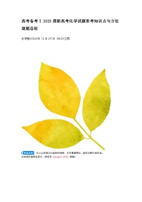 高考备考丨2025届新高考化学试题常考知识点与方法逐题总结教案