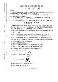 2025届河南省南阳市高三上学期期终质量评估化学试卷（有答案）