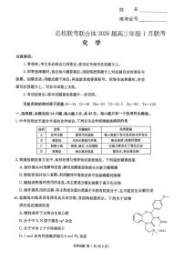 2026湖南省名校联考联合体高三上学期1月联考试题化学PDF版含解析