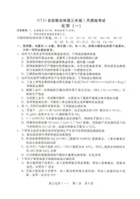 河北NT20名校联合体2026届高三上学期1月月考化学试题+答案