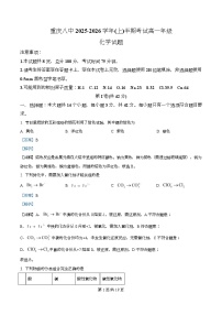 重庆市第八中学2025-2026学年高一上学期11月期中考试化学试卷（Word版附解析）