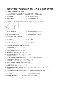 北京市广渠门中学2025-2026学年高一上学期12月月考化学试题-自定义类型