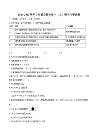 2024-2025学年甘肃省白银市高一（上）期末化学试卷-自定义类型