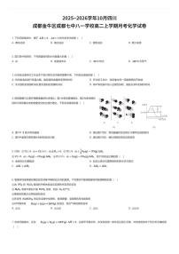 2025~2026学年10月四川成都金牛区成都七中八一学校高二上学期月考化学试卷（有答案解析）